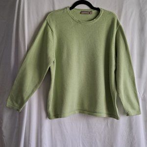 Sweater, 2XL, Light Green, Long Sleeve, Croft & Barrow, Crew Neck, Casual